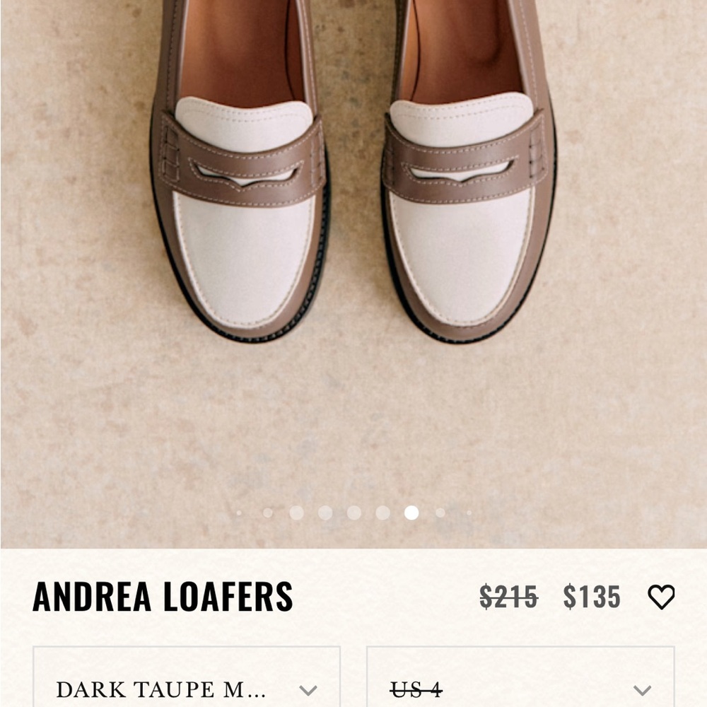 Sezane Brown and White Leather Loafers - Picture 10 of 12
